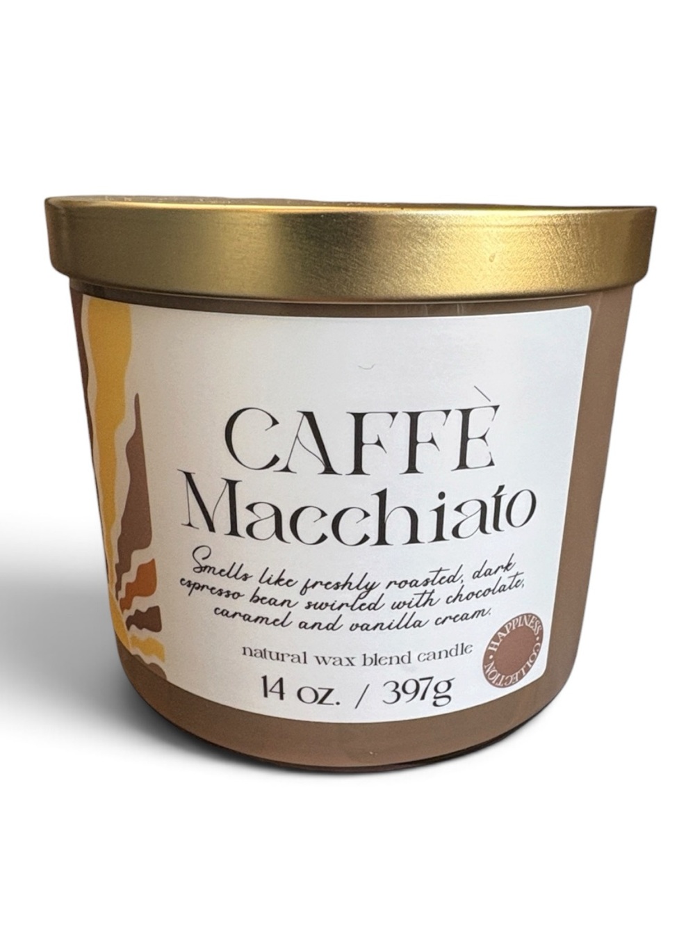 Kirklands Home Caffè Macchiato Scented Candle 14oz. Natural Wax Blend 3-Wick NEW